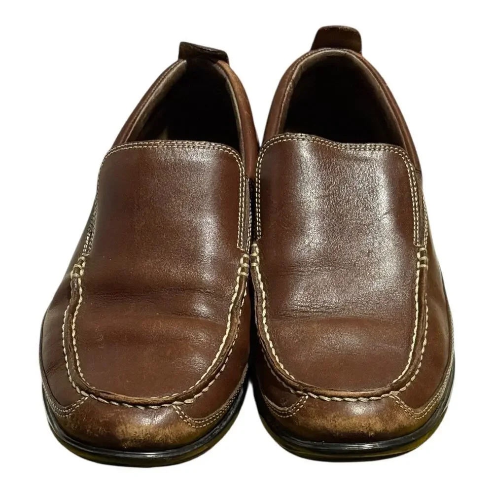 Cole Haan Brown Leather Slip On Loafers Men's Size 9 Casual Dress Shoes